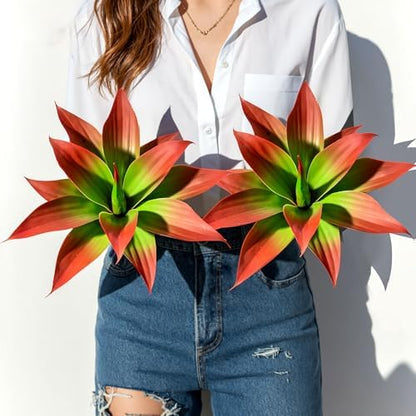 2 pack Artificial Agave Plants Resistant Succulents UV