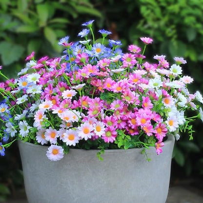 8 Bundles Orange Chrysanthemum UV Resistant Porch Garden