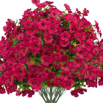 16 bundles Artificial Outdoor Flowers Resistant Silk UV