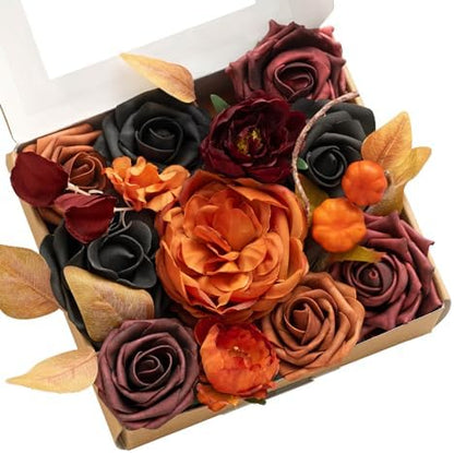 Teal Burnt Orange Silk Foam Wedding Centerpiece Box