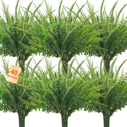 40 pcs Artificial Boston Fern Plants Resistant UV