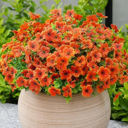 8 Bundles Orange Chrysanthemum UV Resistant Porch Garden