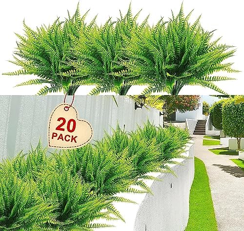 40 pcs Artificial Boston Fern Plants Resistant UV