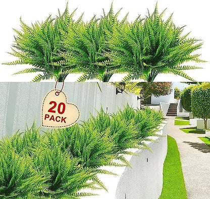40 pcs Artificial Boston Fern Plants Resistant UV