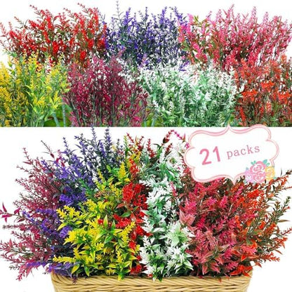 21 Bundles PE Plants UV Resistant Porch Garden