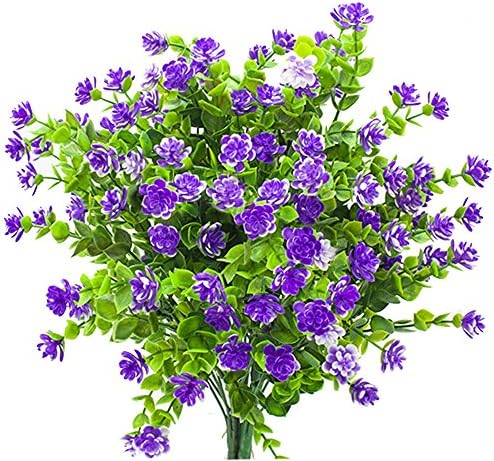 20 Bundles White Faux Plants UV Resistant Porch