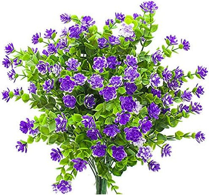 20 Bundles White Faux Plants UV Resistant Porch