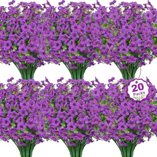 20 Bundles Fuchsia Eucalyptus UV Resistant Garden Porch