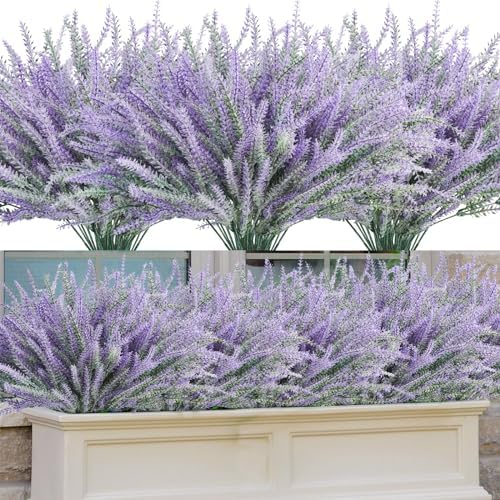 30 bundles Artificial Lavender Outdoor Plants Resistant UV