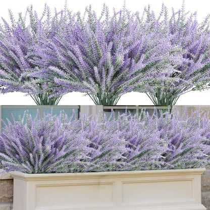 30 bundles Artificial Lavender Outdoor Plants Resistant UV