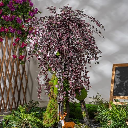 2 pack Artificial Hanging Monstera Plants Resistant UV