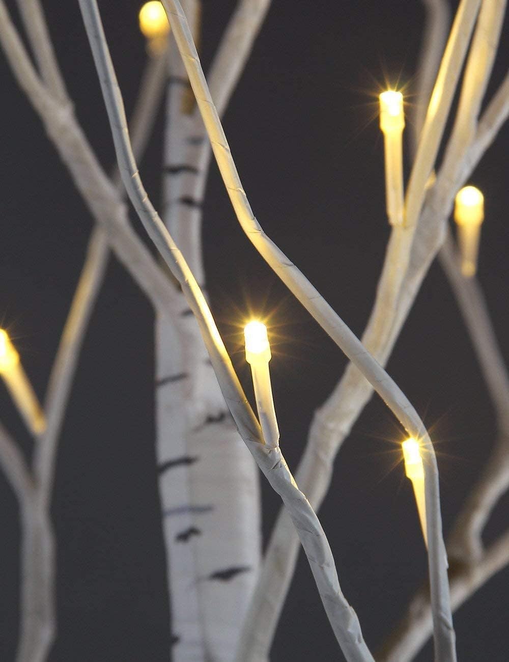 Artificial Illuminated Birch Tree Led Lighted Decor Potted