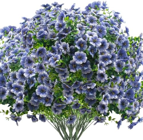 16 bundles Artificial Outdoor Flowers Resistant Silk UV