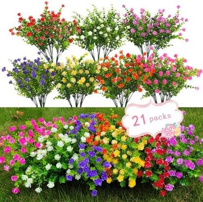 21 Bundles PE Plants UV Resistant Porch Garden