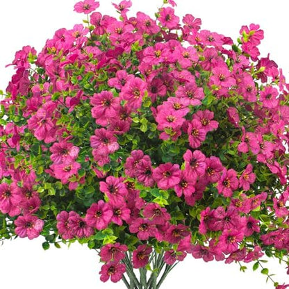 16 bundles Artificial Outdoor Flowers Resistant Silk UV