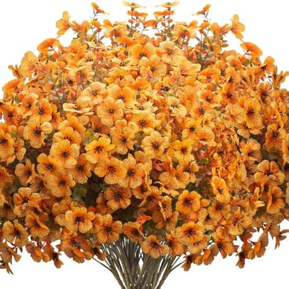 16 bundles Artificial Outdoor Flowers Resistant Silk UV