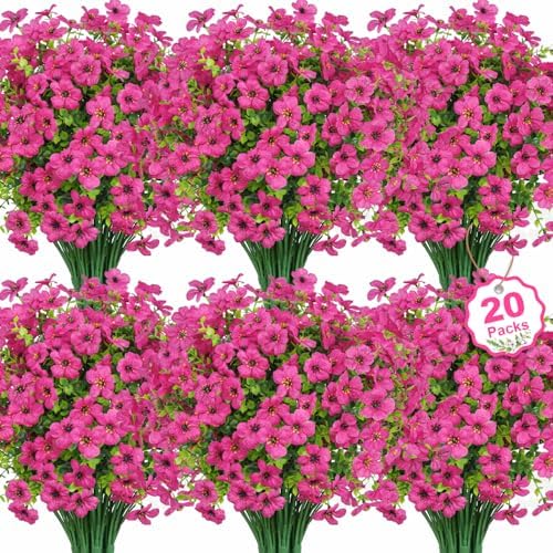 20 Bundles Fuchsia Eucalyptus UV Resistant Garden Porch