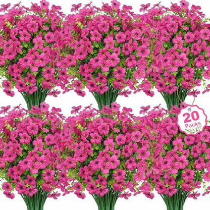 20 Bundles Fuchsia Eucalyptus UV Resistant Garden Porch