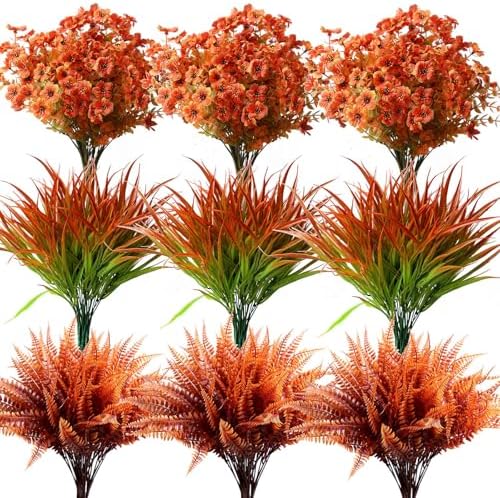 18 pcs Outdoor Artificial Plants Resistant Greenery UV