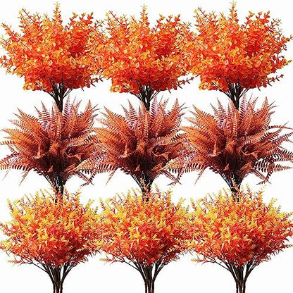 18 pcs Outdoor Artificial Plants Resistant Greenery UV
