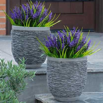 24 pcs Artificial Plastic Lavender Resistant Flowers UV