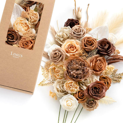 Teal Burnt Orange Silk Foam Wedding Centerpiece Box