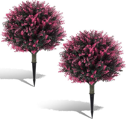 2 pack 15.7 inch Artificial Lavender Topiary Ball