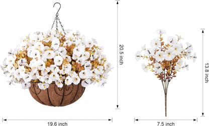 Silk Morning Glory Basket Artificial Flower Decor Outdoor