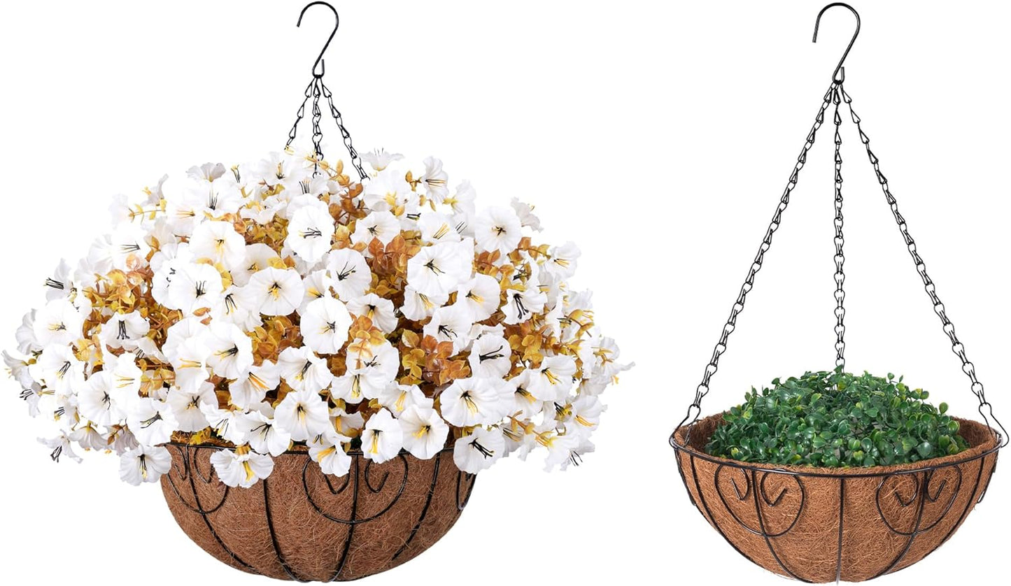Silk Morning Glory Basket Artificial Outdoor Decor Indoor