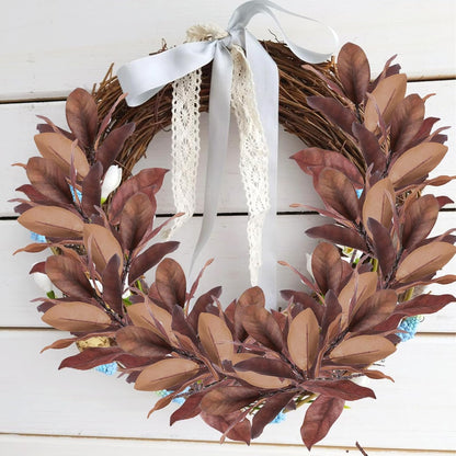 Artificial Autumn Magnolia Branches Fall Floral Decor Dried