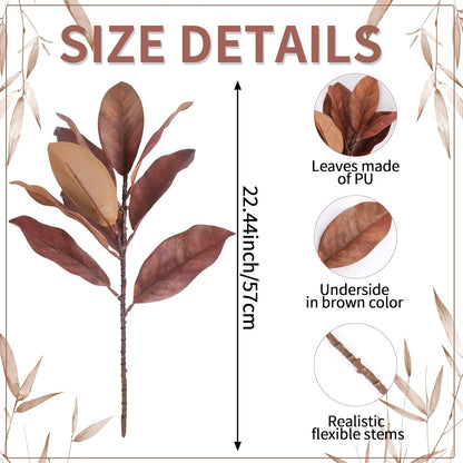 Artificial Autumn Magnolia Branches Fall Floral Decor Dried