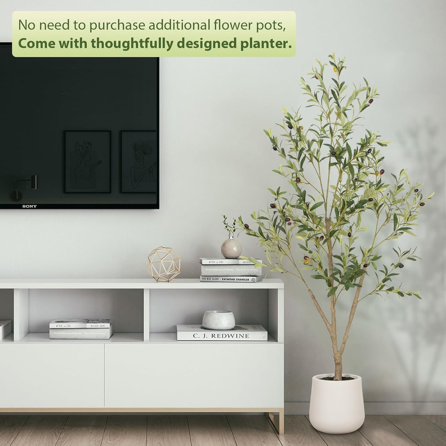 Artificial Olive Trees Silk Plant Planter Potted Plants