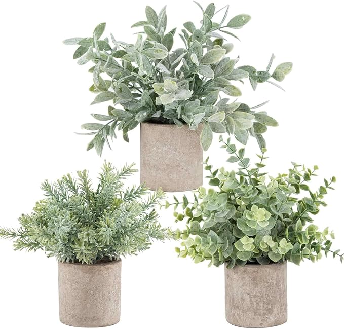 Mini Potted Artificial Plants Small Greenery Trees Decor