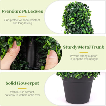 Artificial Spiral Boxwood Topiary Tree Plant Trees Potted