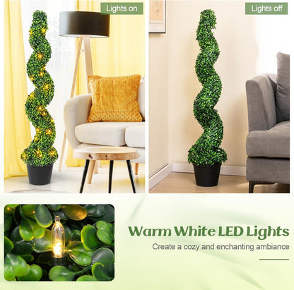 Artificial Spiral Boxwood Topiary Tree Plant Trees Potted
