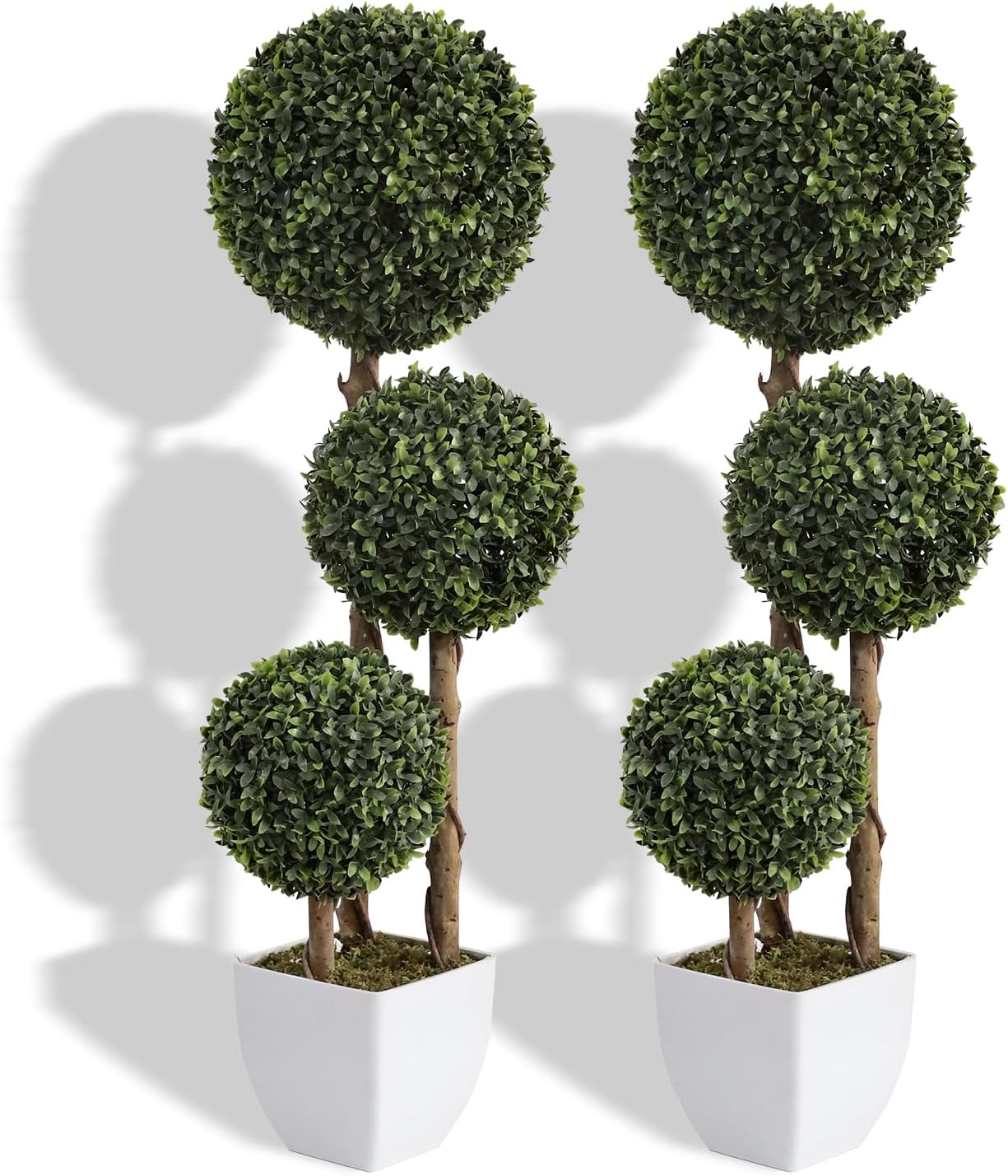 3 ft Artificial Triple Ball Boxwood Topiary Trees