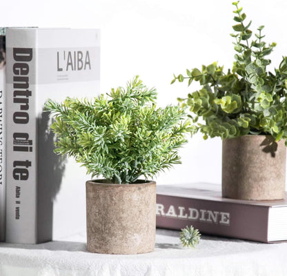 Mini Potted Artificial Plants Small Greenery Trees Decor