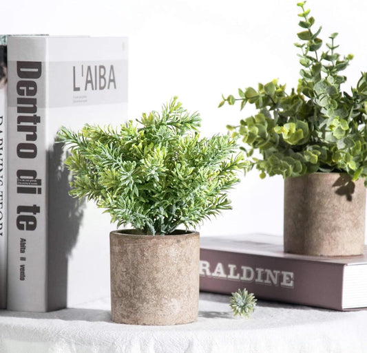 Mini Potted Artificial Plants Small Greenery Trees Decor