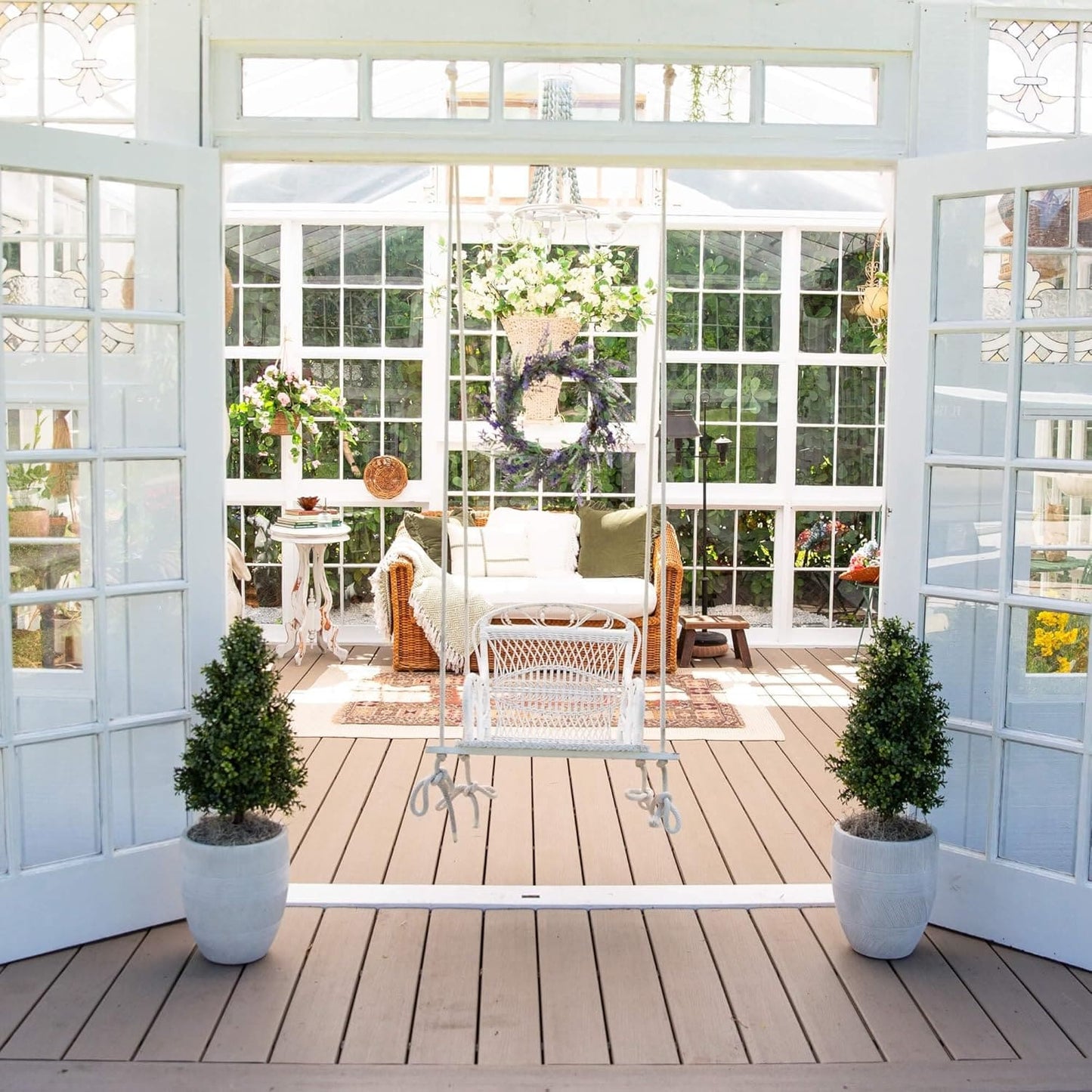 2 pack Artificial Boxwood Plants Greenery Dried Indoor