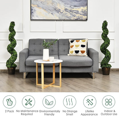 Artificial Spiral Boxwood Topiary Tree Plant Trees Potted