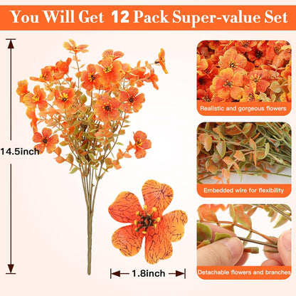 Artificial Fall Flowers Outdoor Decor Indoor Holiday Christmas