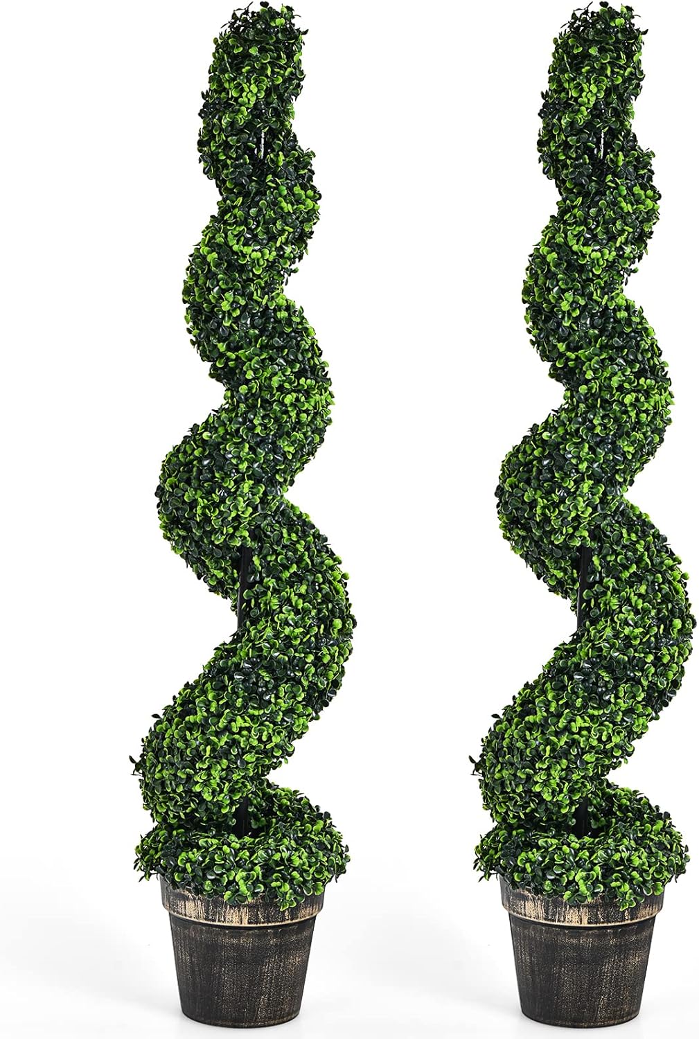 Artificial Spiral Boxwood Topiary Tree Plant Trees Potted
