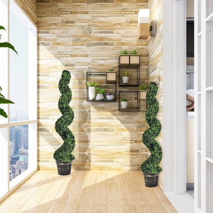 Artificial Spiral Boxwood Topiary Tree Plant Trees Potted