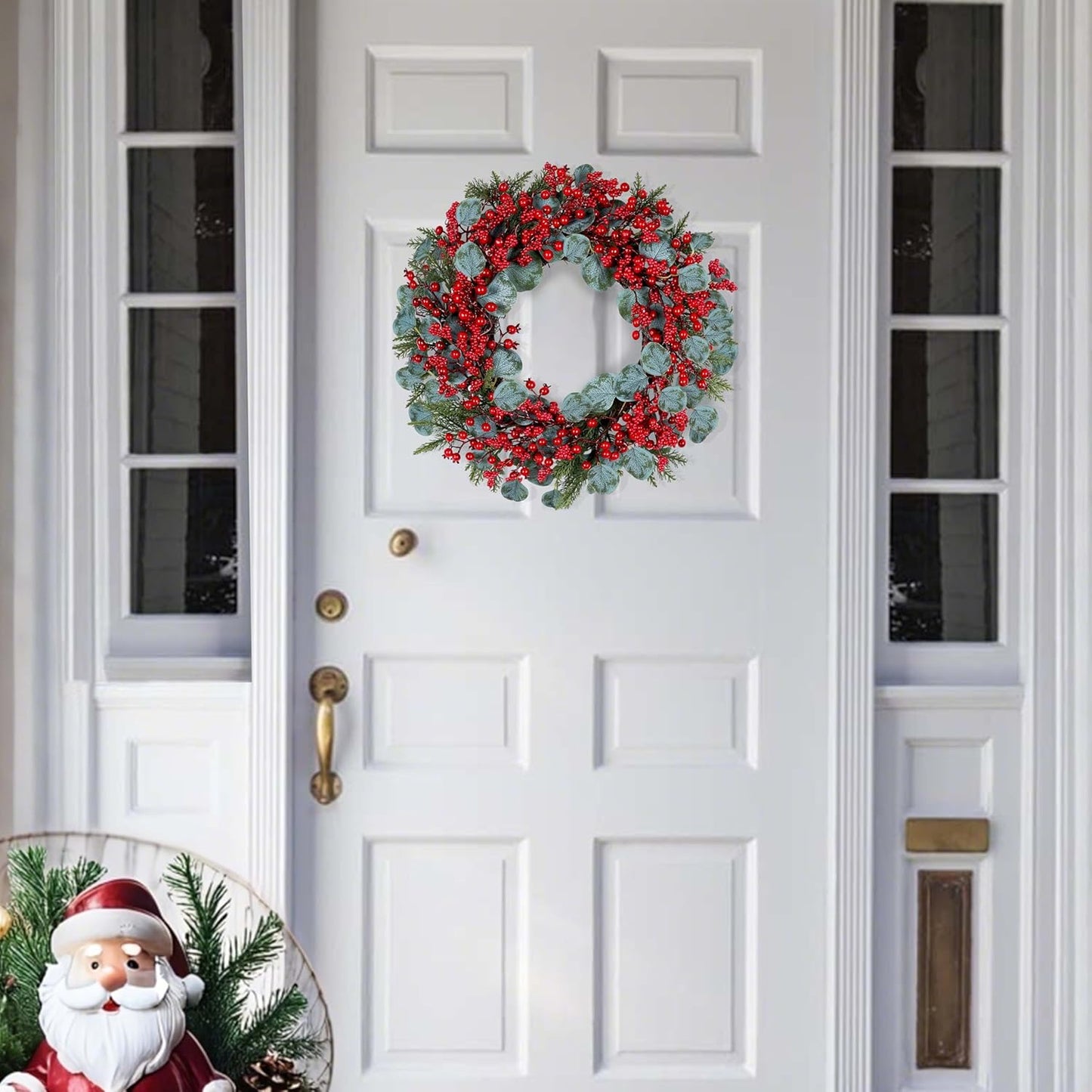 Red Berry Wreath Holiday Decoration Christmas Decor Artificial