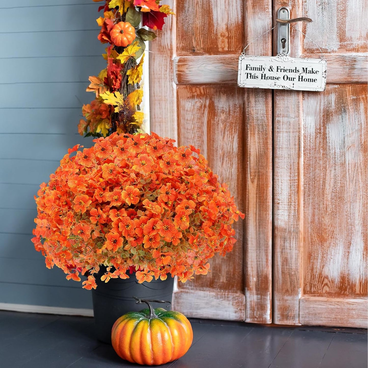 Artificial Fall Flowers Outdoor Decor Indoor Holiday Christmas