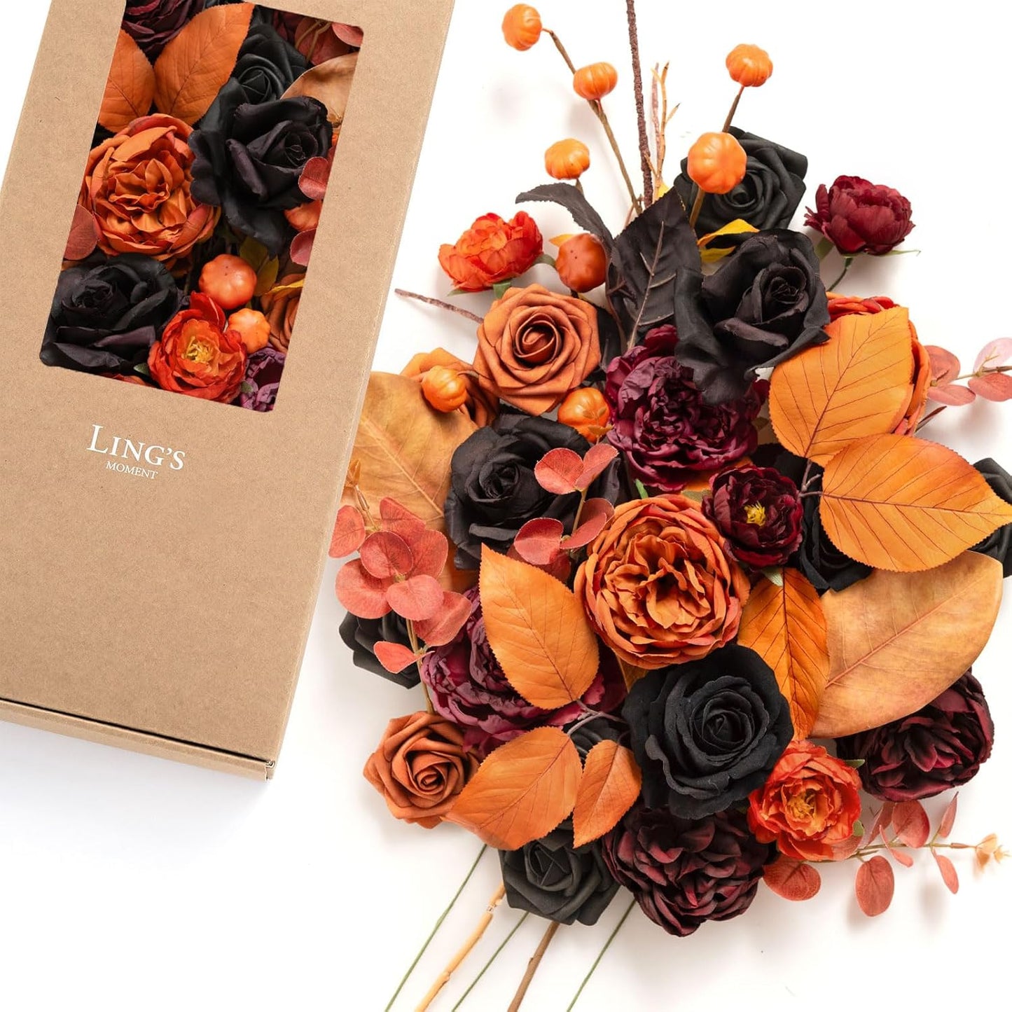 Teal Burnt Orange Silk Foam Wedding Centerpiece Box