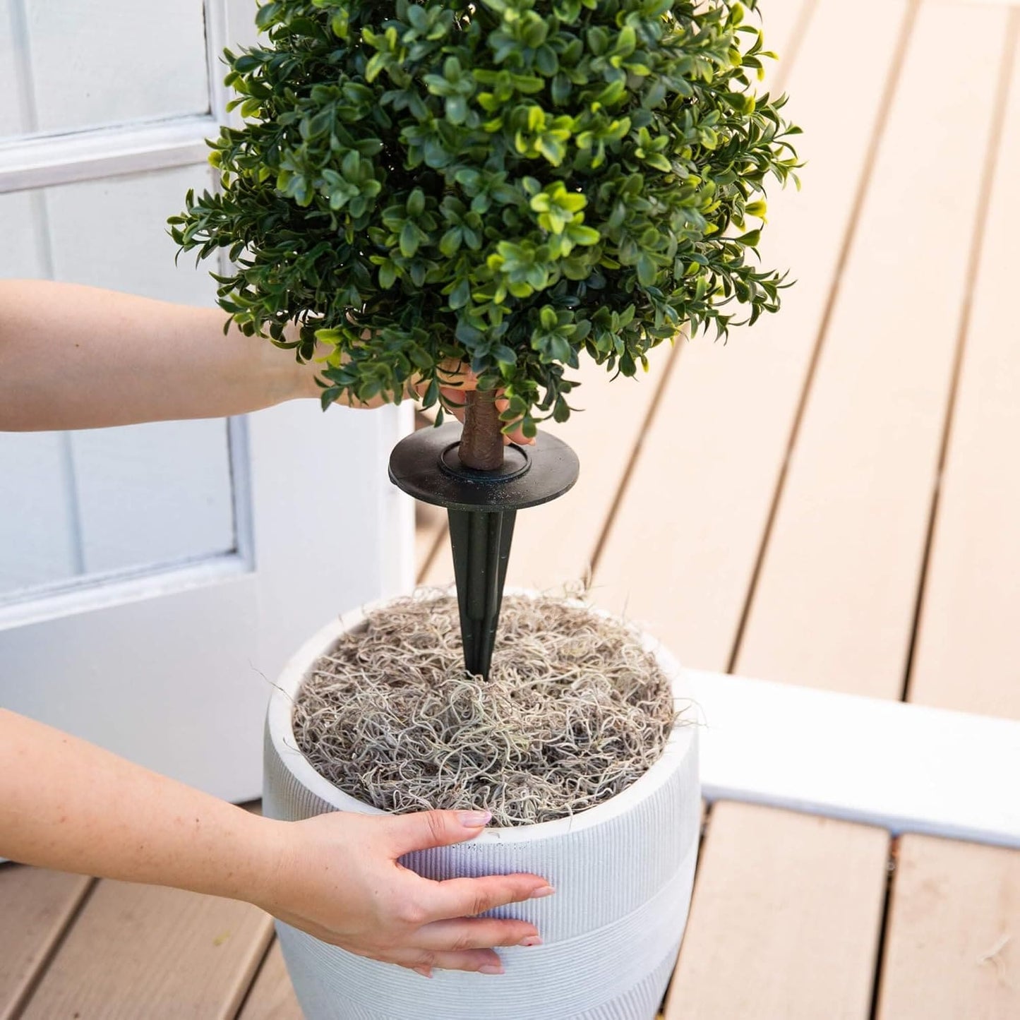 2 pack Artificial Boxwood Plants Greenery Dried Indoor