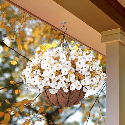 Silk Morning Glory Basket Artificial Outdoor Decor Indoor