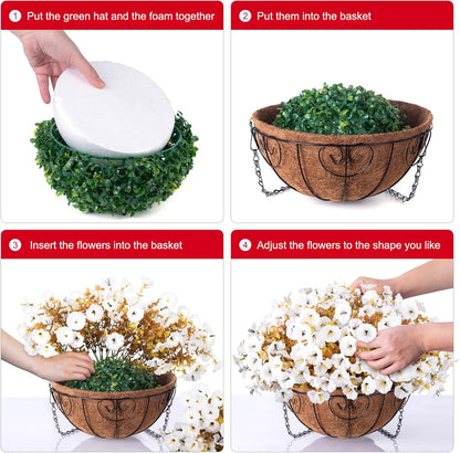 Silk Morning Glory Basket Artificial Outdoor Decor Indoor