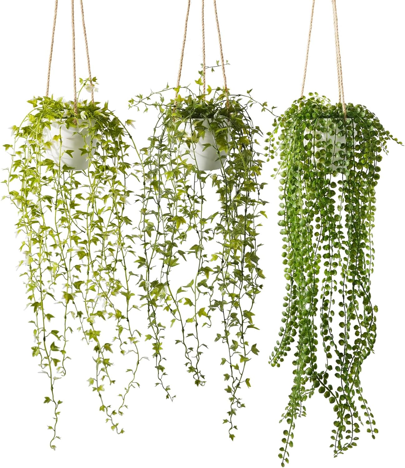 3 pack 20 inch Artificial Hanging Plants Dried